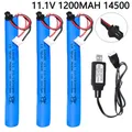 14500 Li-ion battery 11.1V 1200mAh and charger for Electric water Gel Ball Blaster Toys Pisto Air