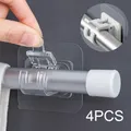 2/4PCS Nail-Free Adjustable Curtain Rod Holders Clamp Hooks Kitchen Bathroom Door Self-adhesive Hook