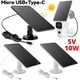 10W 5V Solar Panel Micro USB+Type-C Solar Cells Charger for Security Camera 2 in 1 Waterproof