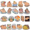 Cute Capybara spilla Be Happy Bath Coffee capibara Computer Pistol Bird Burger Donut Cake Capybara