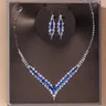 TREAZY elegante Set di gioielli da sposa in cristallo con strass blu per donna Set di orecchini