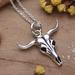 'Polished Sterling Silver Necklace with Bull-Shaped Pendant'