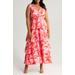 Floral Print Sleeveless Tiered Ruffle Maxi Dress - Red - Chelsea28 Dresses