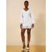 Women's Rosa Lace AppliquÃ© Mini Dress in White / 2 | BCBGMAXAZRIA