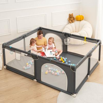 Baby Laufgitter Laufstall 150 x 180cm Absperrgitter mit Aufbewahrungstasche Aktivitätszentrum