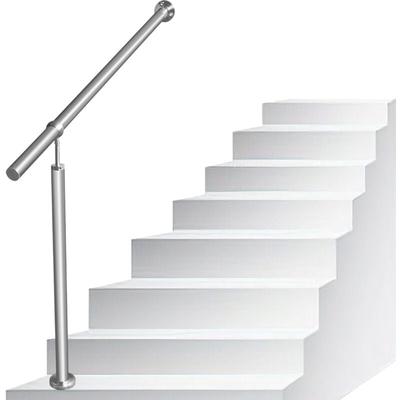 TolleTour Edelstahl Eingangsgeländer Handlauf Geländer 100 x 90 cm für Treppen Wandhandlauf Image