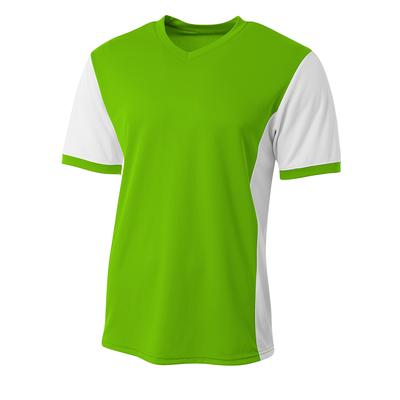 A4 NB3017 Athletic Youth Premier Soccer Jersey T-Shirt in Lime White size 2XS | Polyester A4NB3017