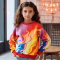 Unisex Boys Girls' 3D Graphic Rainbow Stripe Sweatshirt Long Sleeve 3D Print Summer Fall Fashion Streetwear Daily Polyester Kids 3-12 Years Outdoor Casual Daily Regular Fit