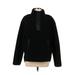 Athleta Fleece Jacket: Below Hip Black Print Jackets & Outerwear - Women's Size Medium