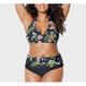 Swimwear Bikini Plus Size 1950s High-Waisted Women's Floral Polka Dot Polyester 90# 94# Bra Briefs