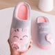 Women's Slippers Fuzzy Slippers Fluffy Slippers House Slippers Warm Slippers Home Cartoon Cat Winter Flat Heel Round Toe Fashion Cute Plush Satin Pink Grey Black Pink