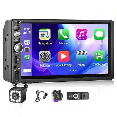 Doppel-DIN-Autoradio mit 7-Zoll-Touchscreen und Carplay Für Android Auto Auto Multimedia-Player mit BT FM Radio ReceiverRückfahrkamera