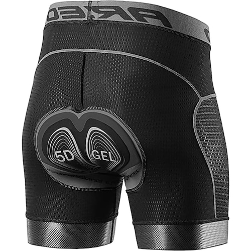 Herren Fahrradunterwäsche-Shorts Gepolsterte Fahrradhose Fahhrad Gepolsterte Shorts / Chamois Unterteile Mountainbike MTB Straßenradsport Sport Schnelltrocknend Leicht Schweißableitend 5D Schwarz Rot Image