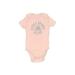 Lucky Brand Short Sleeve Onesie: Pink Print Bottoms - Size 0-3 Month