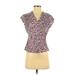 Talbots Short Sleeve Blouse: Purple Tops - Women's Size 4