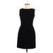 Tahari Casual Dress - Sheath Crew Neck Sleeveless: Black Solid Dresses - Women's Size 6