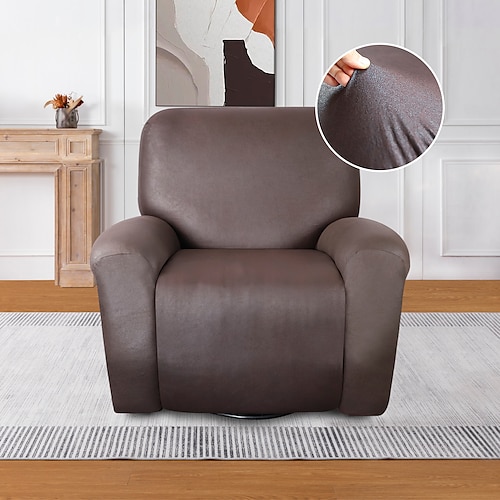 Relaxsessel-Bezüge, Stretch-Leder-Sofabezug, Relaxsessel-Bezüge für 1-Sitzer-Relaxsofa, Einzelsitz-Relaxcouch-Bezüge, 4er-Set, weicher Spandex, maschinenwaschbar Image