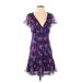 Zara Basic Casual Dress - Wrap: Purple Paisley Dresses - Women's Size Small