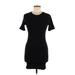 Trafaluc by Zara Casual Dress - Mini Crew Neck Short sleeves: Black Print Dresses - Women's Size Medium