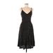 Socialite Casual Dress - A-Line Plunge Sleeveless: Black Dresses - Women's Size Medium