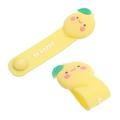 2PCS Silicone Headphone Cord Charging Cable Storage Winder Tie Cartoon Data Line Winder Organizer with Press Button (Lemon)