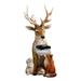 Tsugar Solar Resin Fawn Light Deer Statues Solar Lamp Resin Crafts Garden Ornaments Outdoor Deer Decorations for Yard Lawn Patio Z3O4