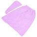 Women s Spa Wrap Robe Set Women Body Wrap Set Bathrobe Hair Drying Cap Soft Microfiber Bath Towel for Beauty Salon(Purple)