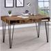 17 Stories Metheny 46.6" W Rectangle Writing Desk in Brown & Black Wood/Metal in Black/Brown | 31 H x 46.6 W x 20.4 D in | Wayfair