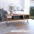 Table basse Vegas, avec pieds fourche 40CM l x 101.1CM p x 45CM p Honey / Lead