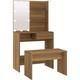 Helloshop26 - Coiffeuse table de maquillage design meuble mobilier de chambre avec led chêne 74,5 x