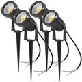 Lot de 4 Spot led Cob 5W 220V Spots Jardin Orientables avec Piquet Luminaires Extérieur Jardin