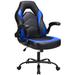 Inbox Zero Adjustable Reclining Ergonomic Faux Leather Swiveling PC & Racing Game Chair Faux Leather in Blue | 45 H x 25 W x 27 D in | Wayfair