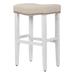 Sand & Stable™ Ileana Counter & Bar Stool Set of 2 Wood/Upholstered in White/Brown | Bar Stool (29" Seat Height) | Wayfair