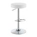 Wrought Studio™ 29" Adjustable Bar Stool Chrome & Black Wood/Upholstered/Leather/Metal/Faux leather in White | 15.4 W x 15.4 D in | Wayfair