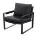 Accent Chair - Latitude Run® Upholstered Track Arms Accent Chair & Gummetal Faux Leather/Metal in Black | 34.5 H x 27.1 W x 30.9 D in | Wayfair