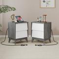 Millwood Pines Innsbrook Nightstand Wood in Gray/White | 23.6 H x 20 W x 16 D in | Wayfair A465A39871D74938B2FD20A60AD514FA