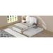 Latitude Run® Twin Size Upholstered Platform Bed w/ Wood Supporting Feet & Twin Size Trundle in White | Wayfair 6BECA53D58BB4FD3A4DEBC69361C7BCE