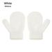 Toddler Winter Fleece Lined Warm Mittens Kids Hat Gloves Set Pom Pom Hat Earflap Beanie Hat WHITE MITTENS