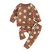 aturustex Baby Girl Fall Outfit Flower Print Sweatshirts Elastic Waist Pants