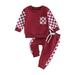 Toddler Baby Girl Outfits Contrast Color Long Sleeve Sweatshirts Stretch Jogger Pants Newborn Fall Winter Clothes