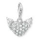 Charm-Einhänger THOMAS SABO "Flügelherz weiße Steine, 0626-051-14" Charms bunt (silberfarben, weiß, weiß) Damen Charms Anhänger