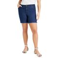 Plus Size Women's Raw Hem June Fit Denim Shorts by June+Vie in Medium Blue (Size 26 W)