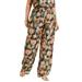 Plus Size Women's Wide-Leg Printed Trousers by June+Vie in Black Textured Wallflower (Size 18/20)