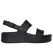 Skechers Women's Foamies: Arch Fit Upbeat - Sunrise Sandals | Size 10.0 | Black | Synthetic | Machine Washable
