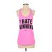 Victoria's Secret Pink Tank Top Pink Graphic Scoop Neck Tops - Women's Size X-Small