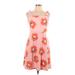 SO Casual Dress - Mini Square Sleeveless: Pink Floral Dresses - Women's Size Large