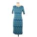 Lularoe Casual Dress - Sheath: Teal Print Dresses - Women's Size Medium