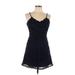 Here Comes the Sun Casual Dress - A-Line V-Neck Sleeveless: Blue Print Dresses - Women's Size Medium
