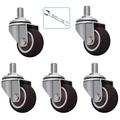 DIY Hardware 5pcs Office Chair Caster Wheels,360 Degrees Swivel Stem Castor Wheels,38mm 50mm Rubber Furniture Caster,Baby Cot Castor,Swivel Chair Caster,Smoothly & Mute