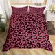 Leopard Print Duvet Cover Set Pink Glitter Cheetah Print Bedding Set for Kids Boys Girls Wild Animal Decor Comforter Cover Set Microfiber Geometric Bedspread Cover Bedclothes Double